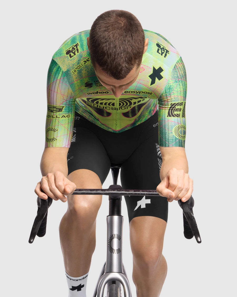 Maglia ASSOS EQUIPE RS S11 EDUCATION FIRST CLOSE ENCOUNTER Maniche Corte Verde/Giallo