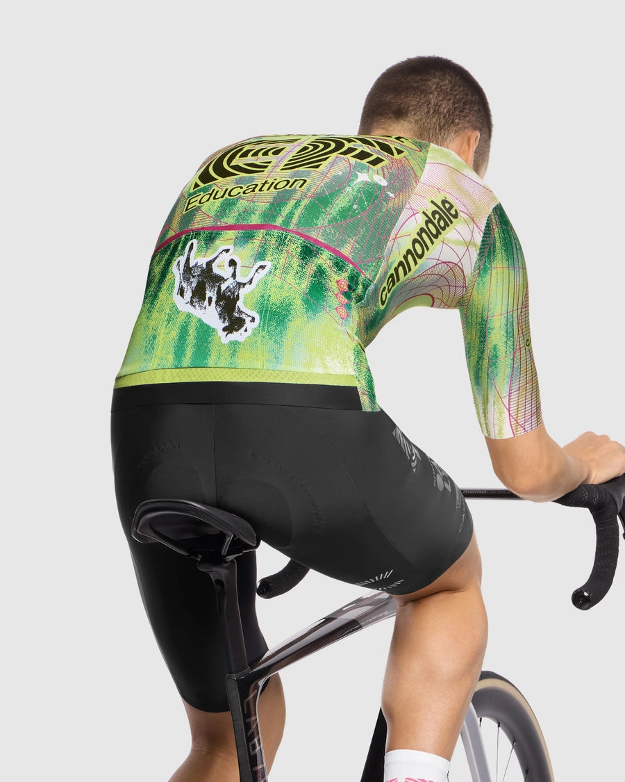 Maglia ASSOS EQUIPE RS S11 EDUCATION FIRST CLOSE ENCOUNTER Maniche Corte Verde/Giallo