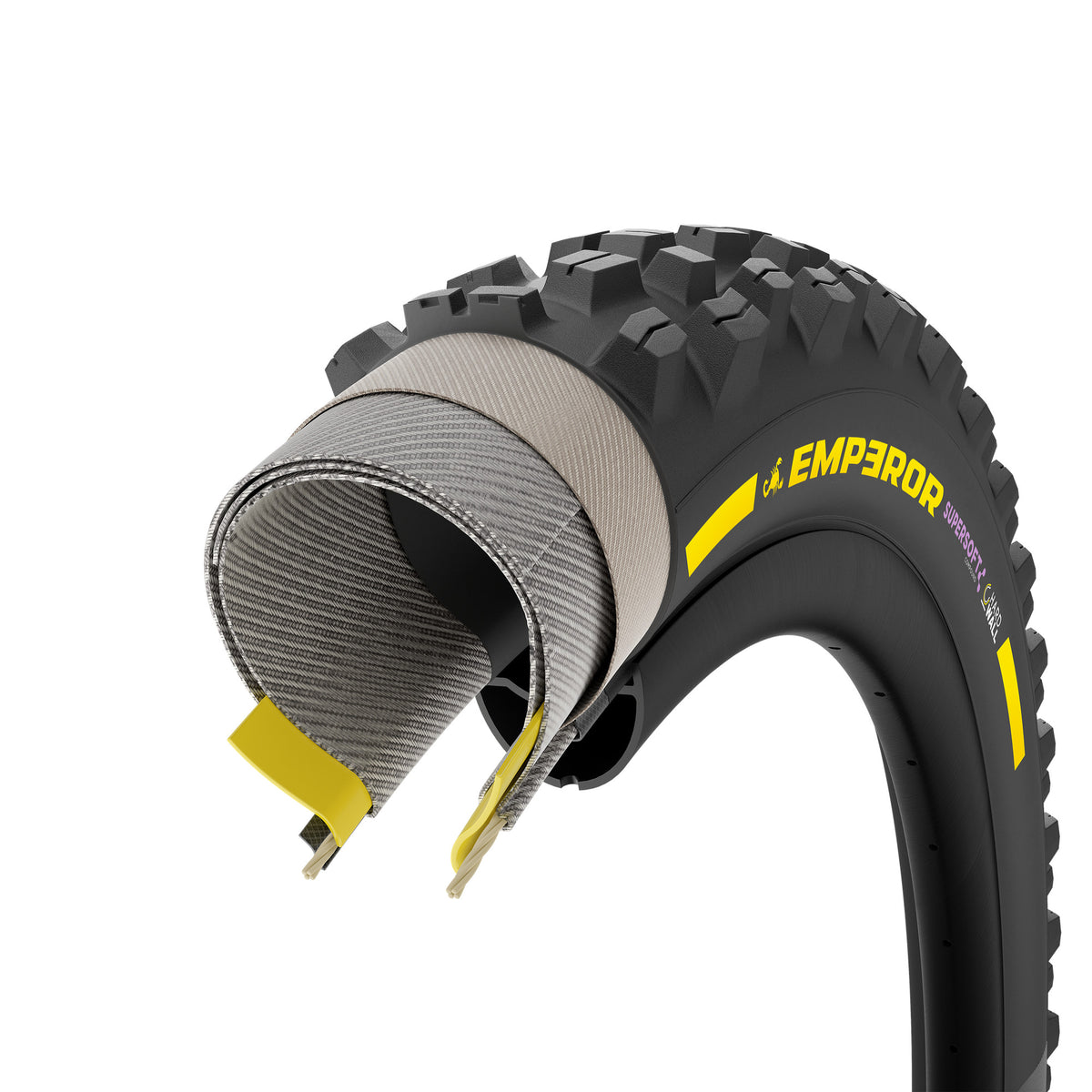 Copertone PIRELLI SCORPION EMPEROR 29x2.40 Supersoft HardWall Tubeless Ready pieghevole nero/giallo Team Edition
