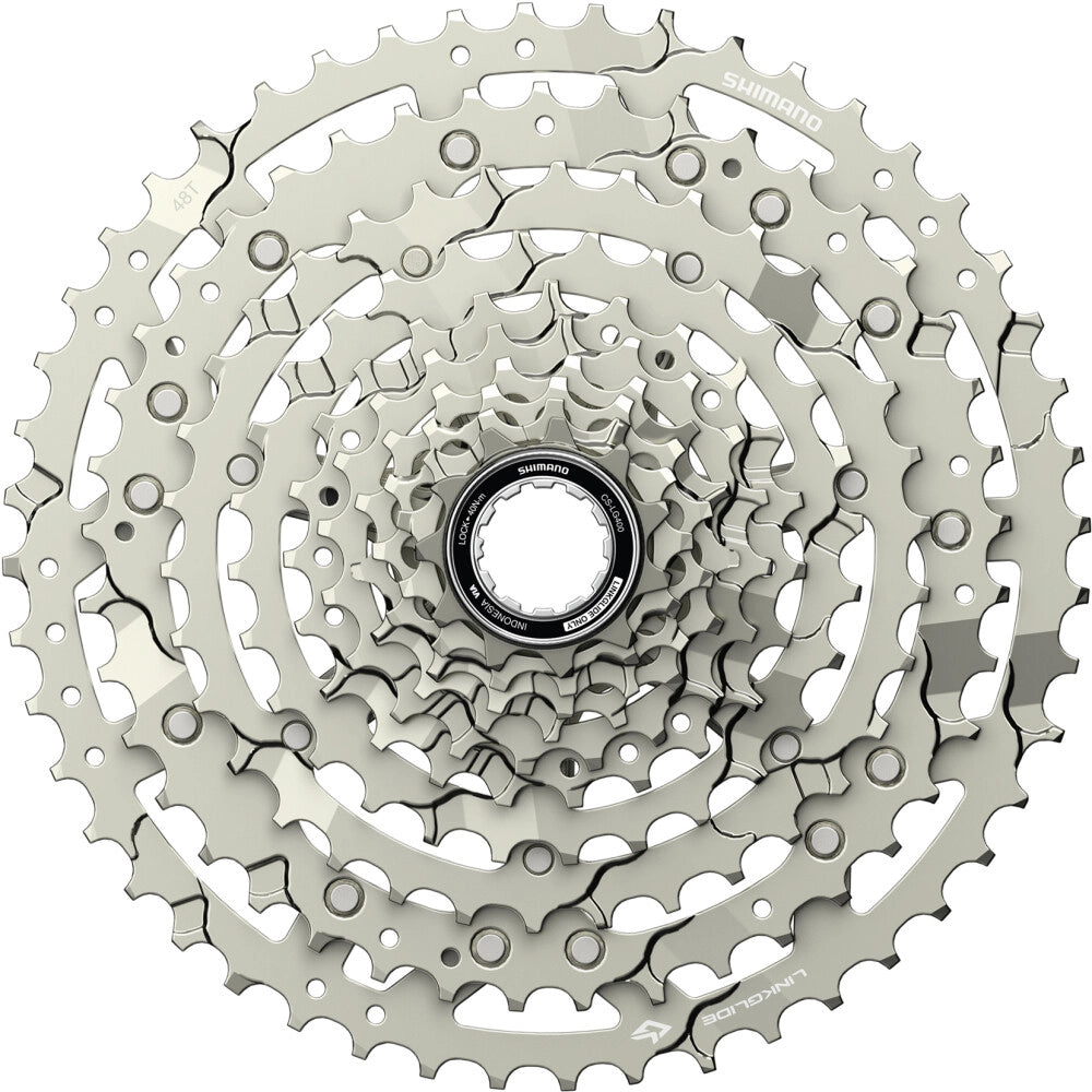 Cassetta 10V SHIMANO CUES CS-LG400 Linkglide - Edizione Polish Silver
