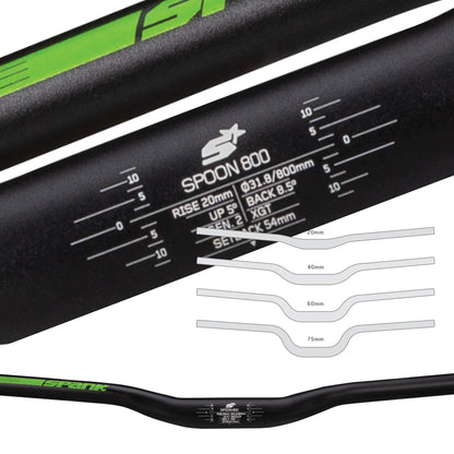 Manubrio SPANK SPOON 800 Rise 60mm 800mm Nero