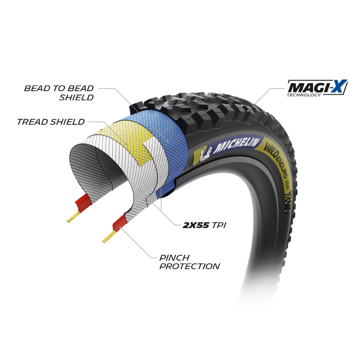 Copertone flessibile MICHELIN WILD ENDURO REAR Racing Line Dark 29x2.40 Tubeless Ready