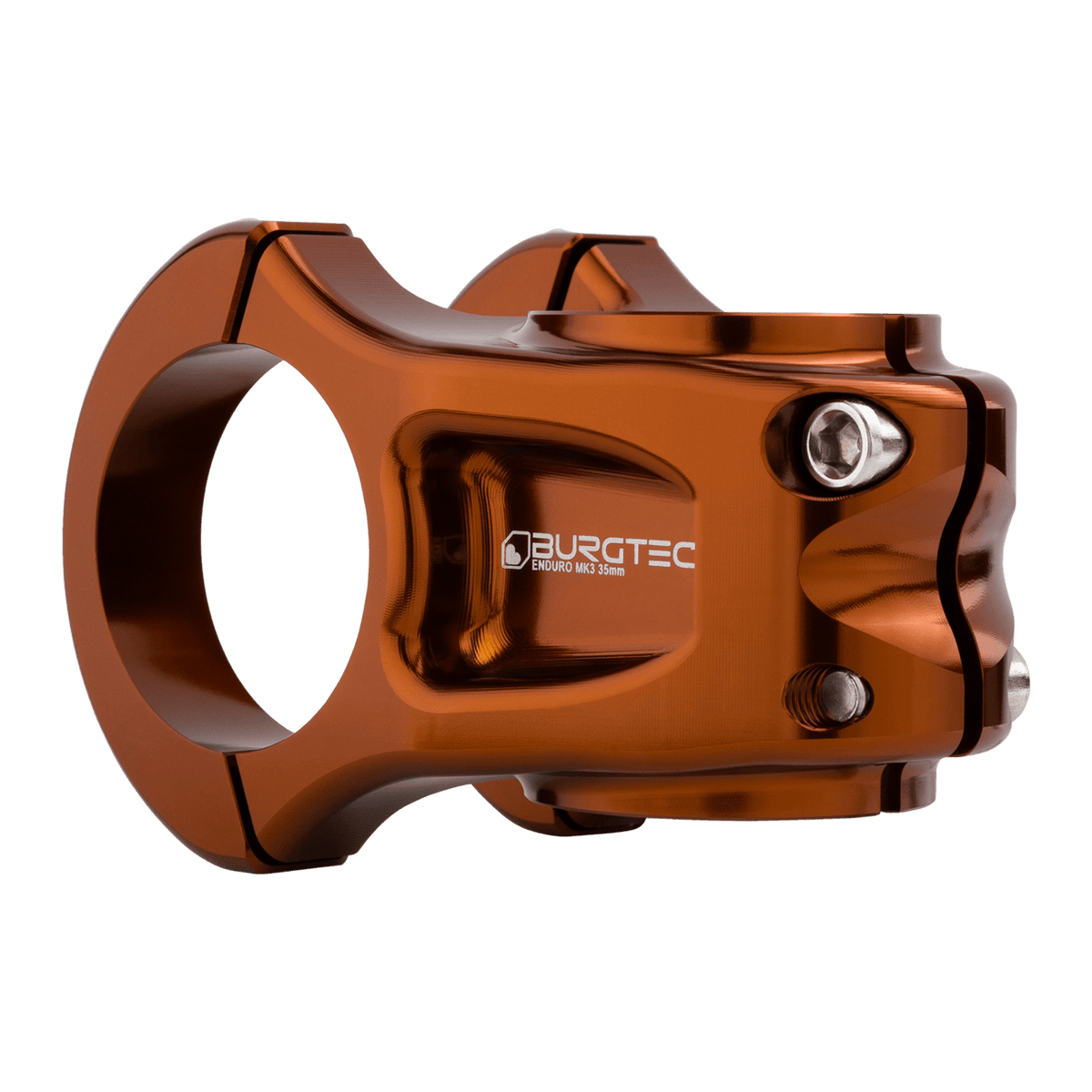 Attacco manubrio BURGTEC ENDURO MK3 bronzo — vista posteriore a tre quarti