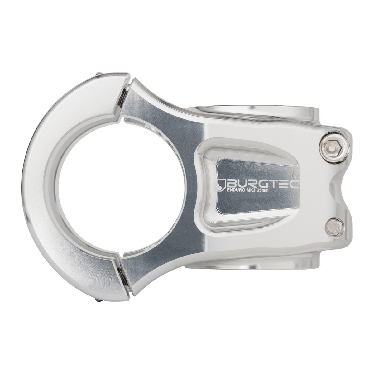 Attacco manubrio BURGTEC ENDURO MK3 argento — vista laterale