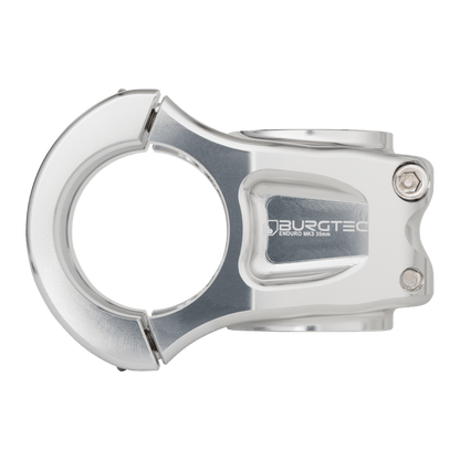 Attacco manubrio BURGTEC ENDURO MK3 argento — vista laterale