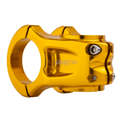 Attacco manubrio BURGTEC ENDURO MK3 oro — vista posteriore a tre quarti