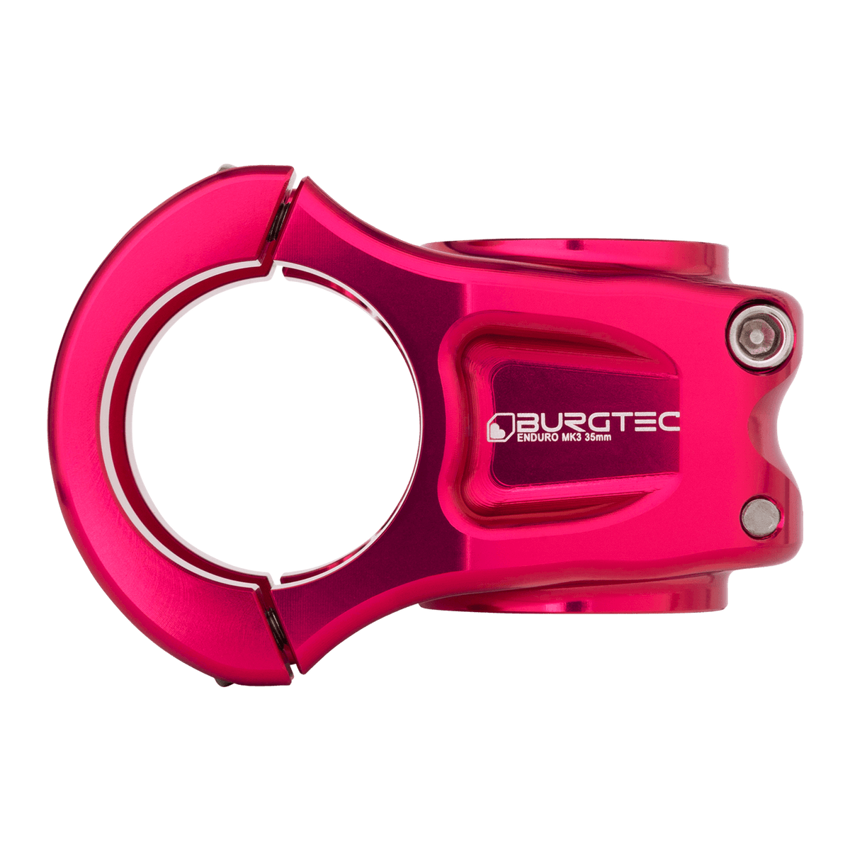 Attacco manubrio BURGTEC ENDURO MK3 rosa — vista laterale