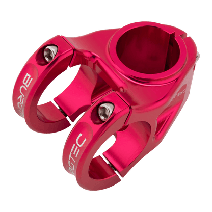 Attacco manubrio BURGTEC ENDURO MK3 rosa — vista dall’alto a tre quarti