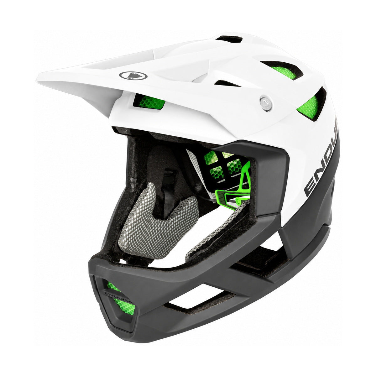 Casco ENDURA MT500 integrale MIPS bianco — vista a tre quarti su sfondo bianco