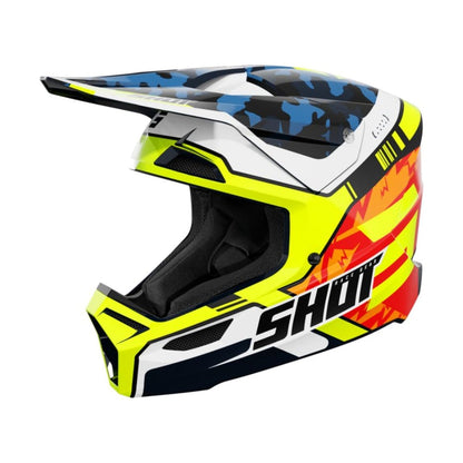 Casco BMX SHOT FURIOUS Junior Flash Blu Giallo Neon Lucido
