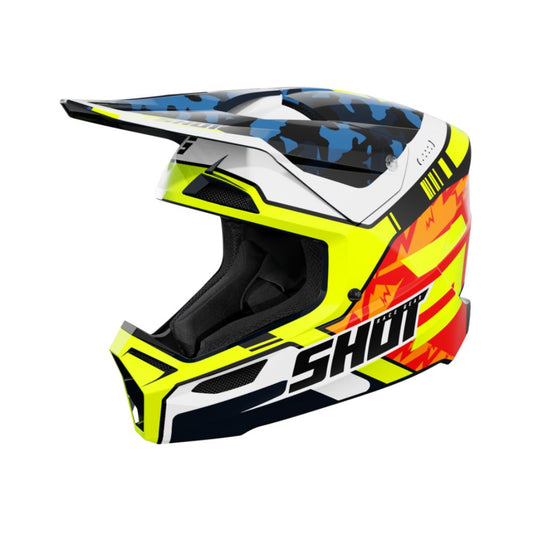 Casco BMX SHOT FURIOUS Junior Flash Blu Giallo Neon Lucido