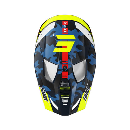 Casco BMX SHOT FURIOUS Junior Flash Blu Giallo Neon Lucido