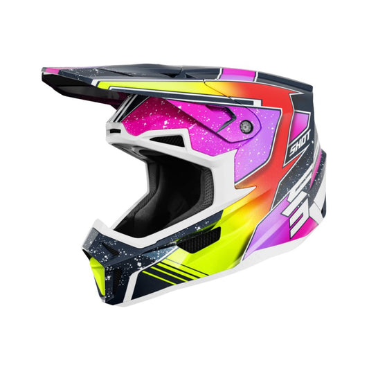 Casco BMX SHOT LITE Racing Blu Giallo Neon Perlato