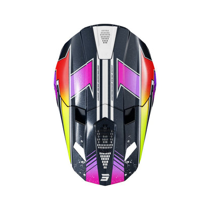 Casco BMX SHOT LITE Racing Blu Giallo Neon Perlato