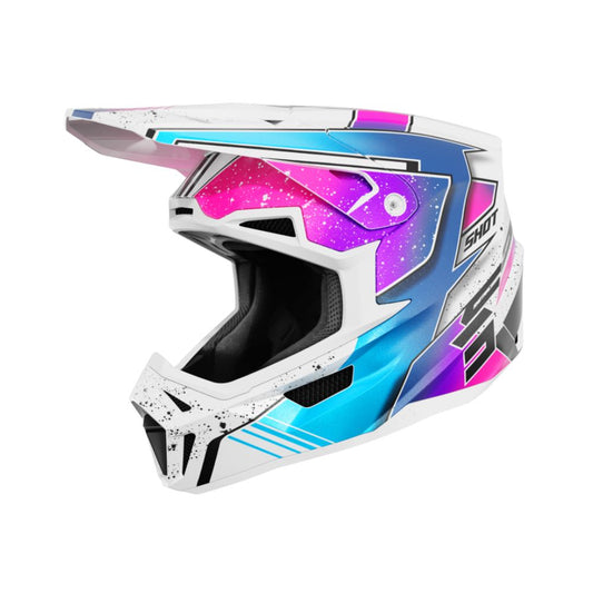 Casco BMX SHOT LITE Racing Bianco Rosa Perlato