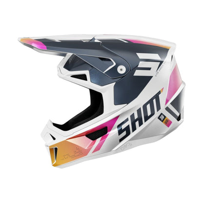 Casco BMX SHOT LITE Ultra Blu Arancione Rosa Perlato