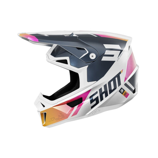 Casco BMX SHOT LITE Ultra Blu Arancione Rosa Perlato