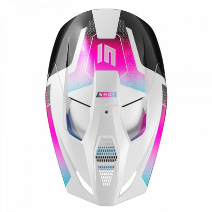 Casco BMX SHOT RACE Phaser Nero Blu Rosa Perlato