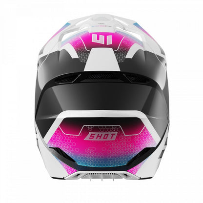 Casco BMX SHOT RACE Phaser Nero Blu Rosa Perlato