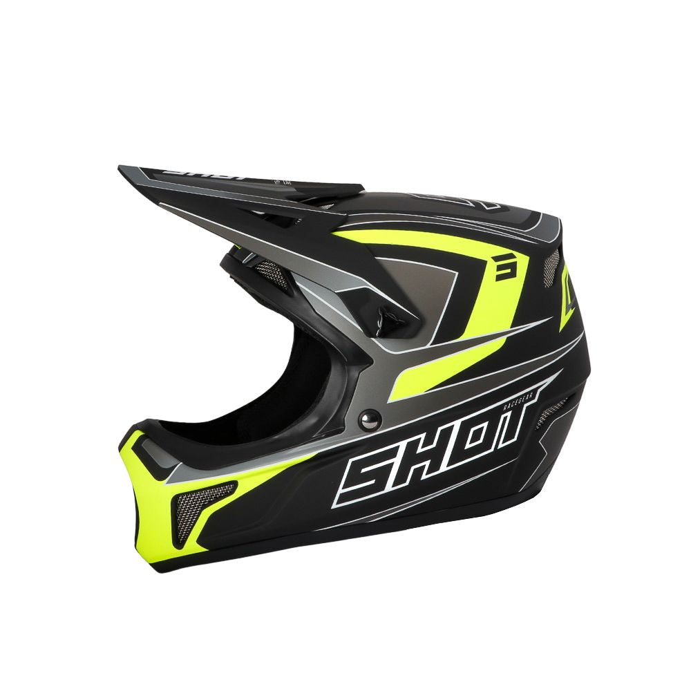 Casco BMX SHOT ROGUE Level Nero Giallo Neon Opaco
