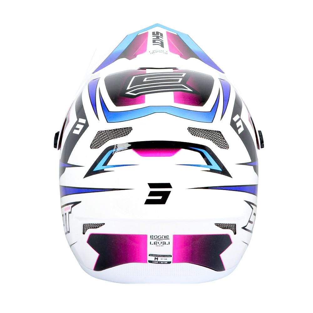 Casco BMX SHOT ROGUE Level Bianco Blu Perlato