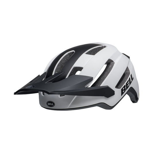 Casco MTB BELL 4FORTY AIR MIPS bianco/nero opaco — vista rivolta a sinistra