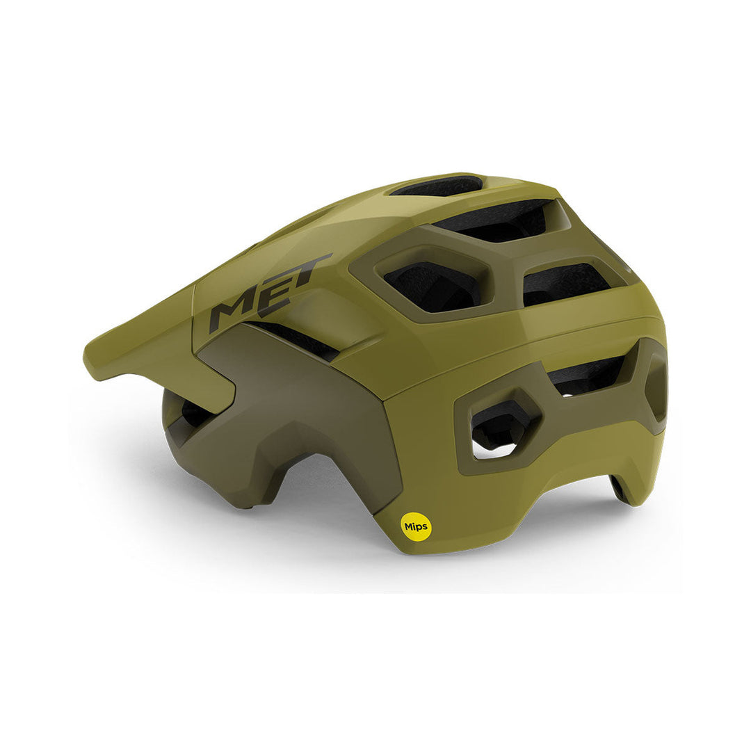 Casco MTB MET REVO MIPS blu/verde — vista rivolta a sinistra