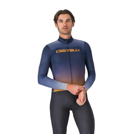 Maglia CASTELLLI APICE THERMAL a maniche lunghe blu/arancione