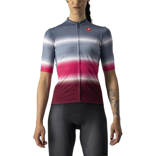 Maglia CASTELLI DOLCE da donna a maniche corte blu/bordeaux