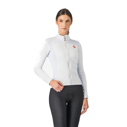 Maglia CASTELLI SFIDA 2 da donna a maniche lunghe grigio chiaro