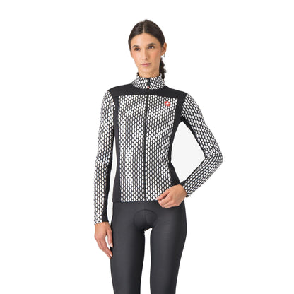 Maglia CASTELLI SFIDA 2 da donna a maniche lunghe nero/bianco