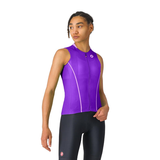 Maglia CASTELLI ANIMA FLOW da donna senza maniche viola