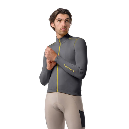 Maglia CASTELLI UNLIMITED TRAIL 2 a maniche lunghe grigia/mango mojito