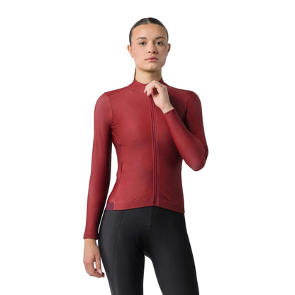 Maglia da donna CASTELLI ESPRESSO THERMAL 2 a maniche lunghe bordeaux