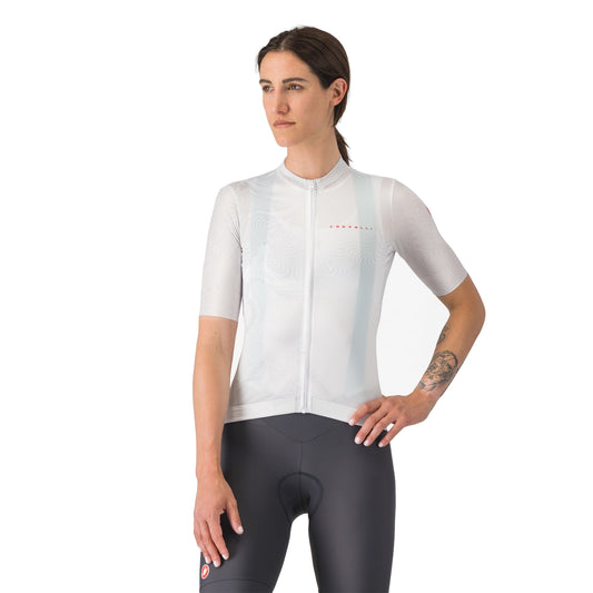 Maglia CASTELLI FANTASIA da donna a maniche corte bianca