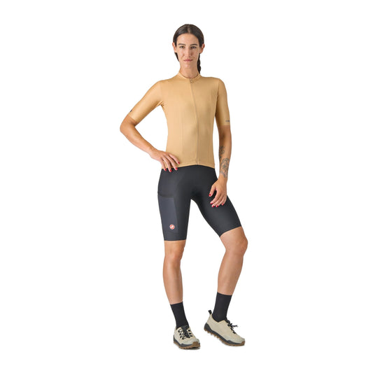 Maglia CASTELLI UNLIMITED da donna a maniche corte marrone