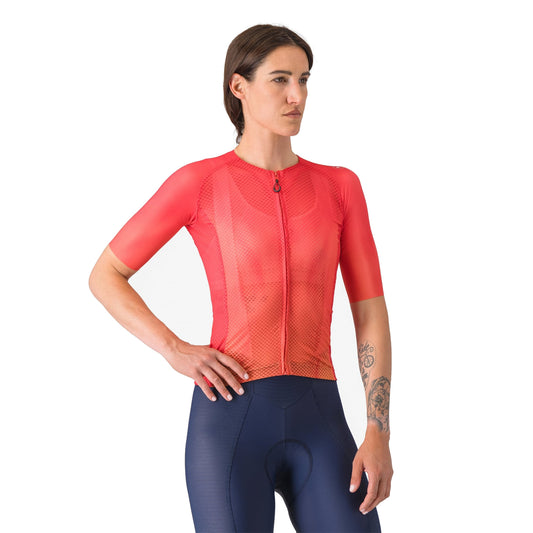 Maglia CASTELLI CLIMBER'S A/C da donna a maniche corte color ibisco