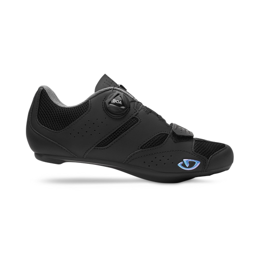 Scarpe da ciclismo su strada da donna GIRO SAVIX II nere — vista laterale esterna