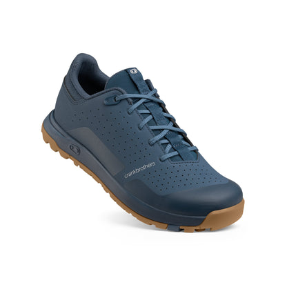 Scarpe MTB CRANKBROTHERS MALLET TRAIL LACE CLIP blu/gomma — vista di tre quarti