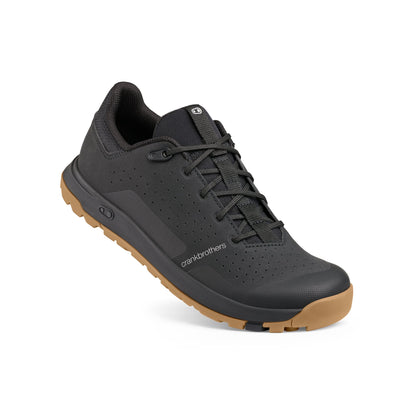 Scarpe MTB CRANKBROTHERS STAMP TRAIL LACE nere/gomma — vista a tre quarti