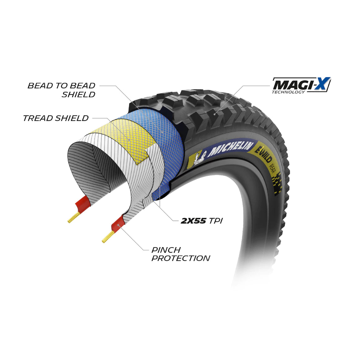 Pneumatico MICHELIN E-E-WILD REAR RACING LINE E-bike READY 27.5x2.60 Tubeless Ready