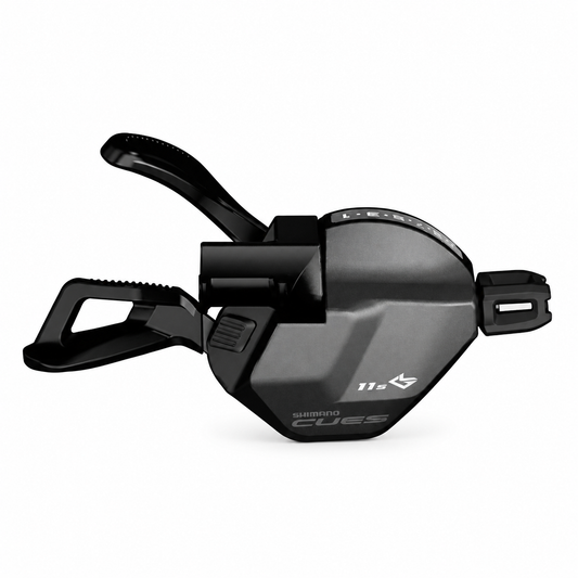 Comando cambio destro SHIMANO CUES a 11 velocità SL-U8000 Linkglide con indicatore (montaggio sulla leva) — vista del prodotto su sfondo bianco