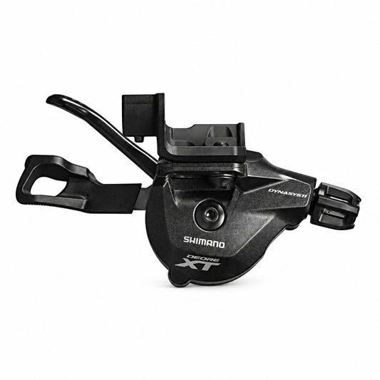 Comando cambio destro SHIMANO XT a 11 velocità SL-M8000-IR (montaggio sulla leva I Spec II) — vista del prodotto su sfondo bianco