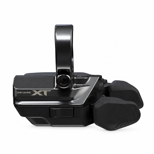 Comando cambio destro SHIMANO XT a 12 velocità SW-M8250-R — vista del prodotto su sfondo bianco