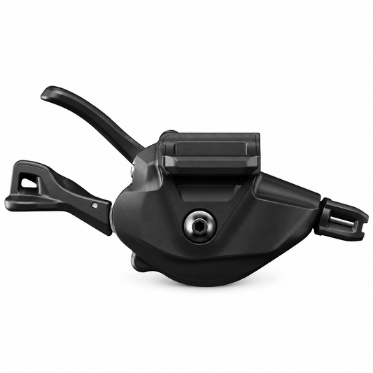 Comando cambio destro SHIMANO XTR a 12 velocità SL-M9100-IR (montaggio sulla leva) — vista del prodotto su sfondo bianco