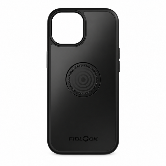 Custodia FIDLOCK VACUUM per iPhone 15 — vista del prodotto su sfondo bianco