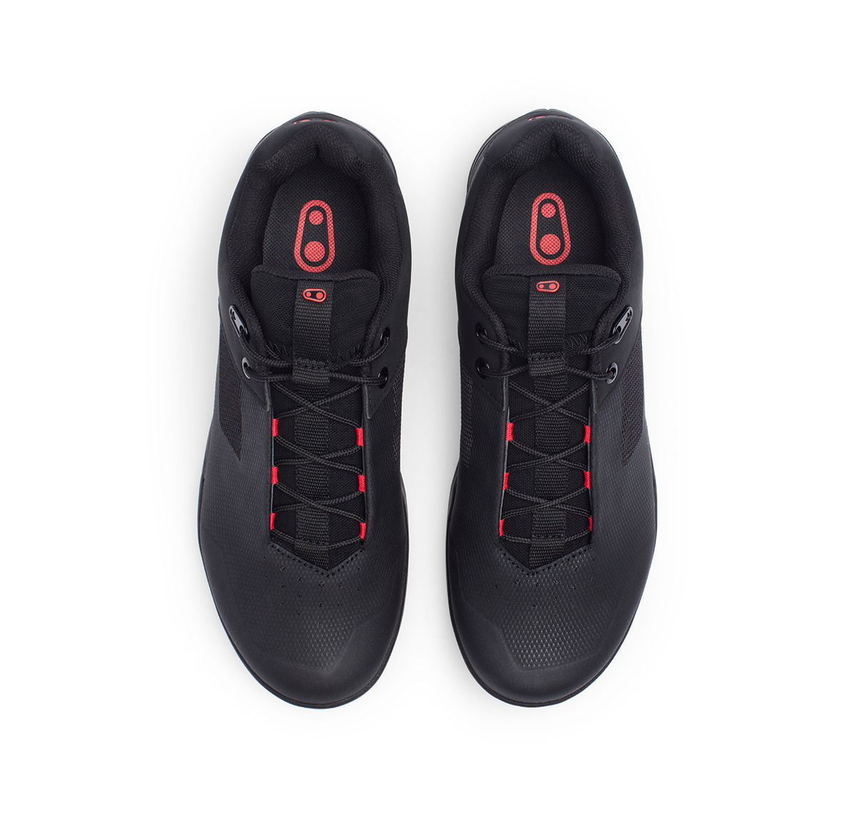 Scarpe MTB CRANKBROTHERS MALLET LACE CLIP-IN nere/rosse — vista dall’alto
