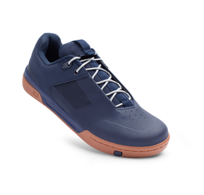 Scarpe MTB CRANKBROTHERS STAMP LACE FLAT blu/argento — vista a tre quarti