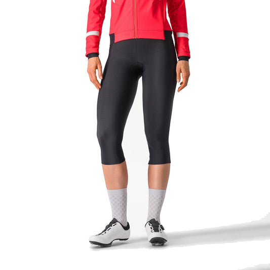 Pantaloni da ciclismo a 3/4 con bretelle CASTELLI ENTRATA da donna neri — sfondo bianco, 2000 x 2000