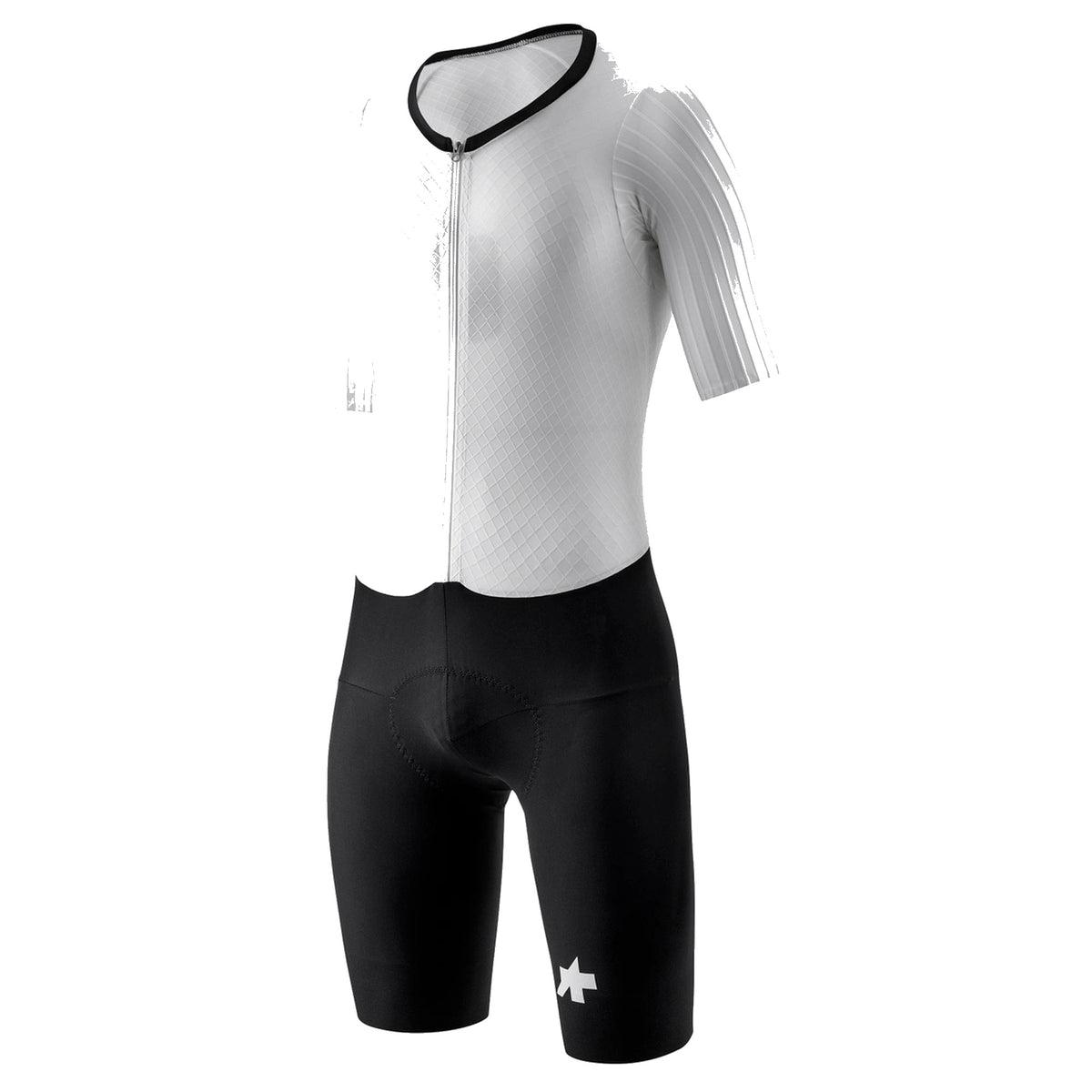 Tuta ASSOS EQUIPE RS RAPIDFIRE S11 bianca/nera — sfondo bianco, 2000 x 2000